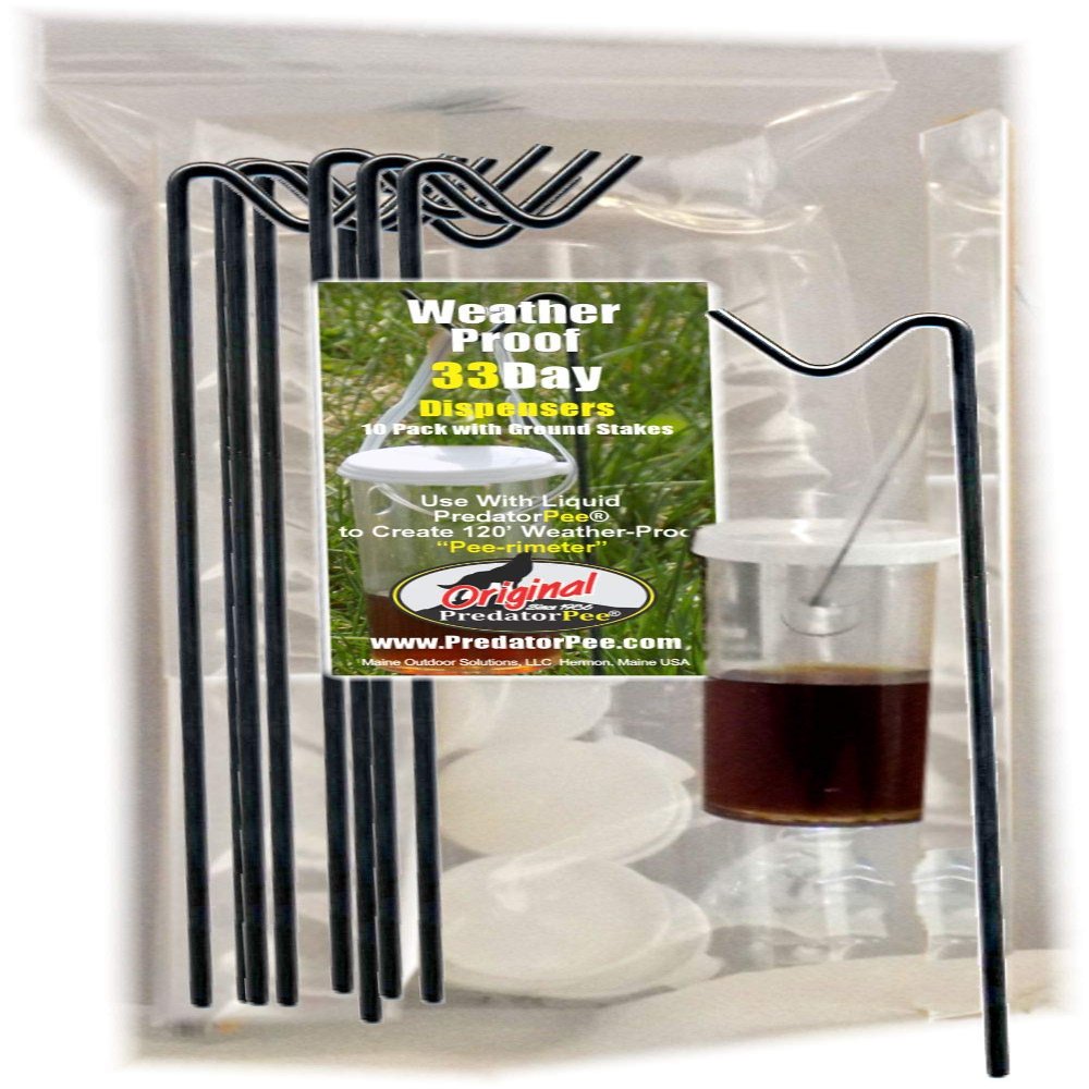 PredatorPee - 33 Day Dispensers - 10 Pack, Clear Bottle, 12oz Squeeze Bottle