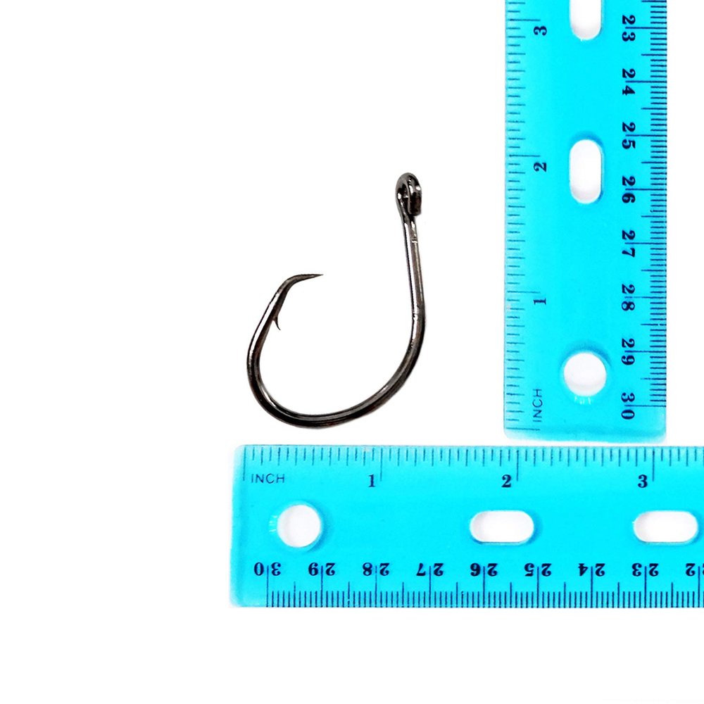 50pcs Fishing 4X Strong Offset Circle Hooks - Size 9/0