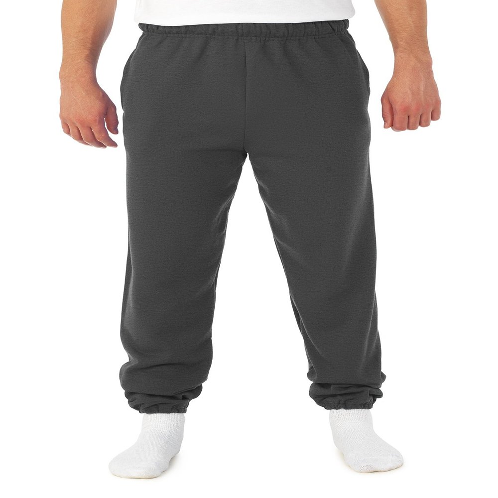 Jerzees Mens NuBlend Super Sweats Pocketed Sweatpants, JZ4850MR, 3X Black Heather