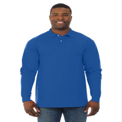 50/50 Jersey Knit Polo Shirt with Long Sleeves by Jerzees