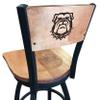 Holland Bar Stool Co. L038-36" Black Wrinkle Georgia Bulldog Swivel Bar Stool with Laser Engraved Back by The view 1