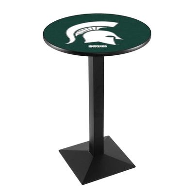 Holland Bar Stool Co. L217-36" Black Wrinkle Michigan State Pub Table with 36" Dia. top