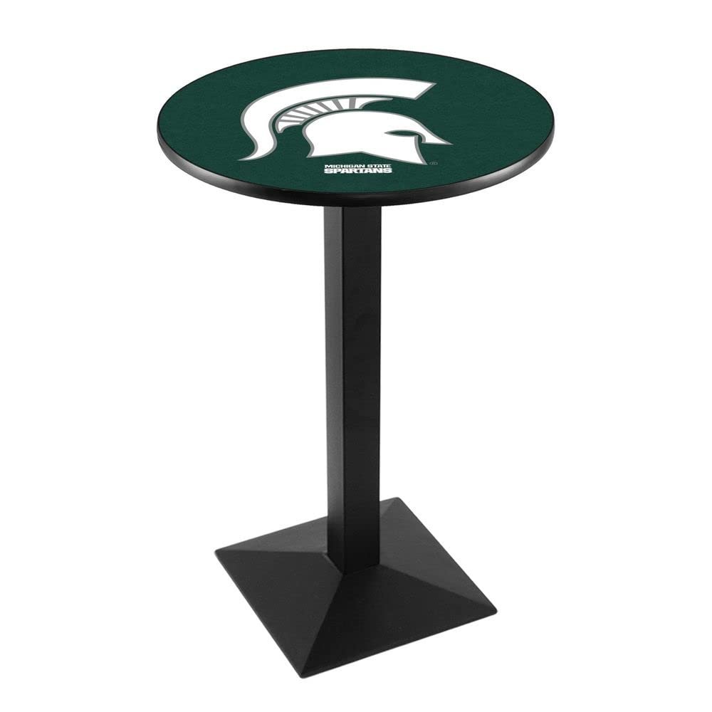 Holland Bar Stool Co. L217-36" Black Wrinkle Michigan State Pub Table with 36" Dia. top
