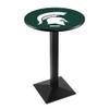 Holland Bar Stool Co. L217-36" Black Wrinkle Michigan State Pub Table with 36" Dia. top view 1