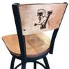 Holland Bar Stool Co. L038-36" Black Wrinkle Vermont Swivel Bar Stool with Laser Engraved Back by The view 3