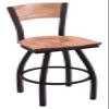 Holland Bar Stool Co. L038-36" Black Wrinkle Louisiana-Lafayette Swivel Bar Stool with Laser Engraved Back by The view 1