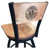 Holland Bar Stool Co. L038-36" Black Wrinkle Louisiana-Lafayette Swivel Bar Stool with Laser Engraved Back by The view 4