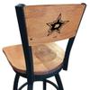 Holland Bar Stool Co. L038-36" Black Wrinkle Dallas Stars Swivel Bar Stool with Laser Engraved Back by The