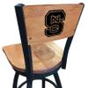 Holland Bar Stool Co. L038-36" Black Wrinkle North Carolina State Swivel Bar Stool with Laser Engraved Back by The view 1