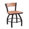 Holland Bar Stool Co. L038-36" Black Wrinkle North Carolina State Swivel Bar Stool with Laser Engraved Back by The view 4