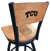 Holland Bar Stool Co. L038-36" Black Wrinkle TCU Swivel Bar Stool with Laser Engraved Back by The view 1