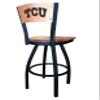 Holland Bar Stool Co. L038-36" Black Wrinkle TCU Swivel Bar Stool with Laser Engraved Back by The view 3