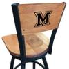 Holland Bar Stool Co. L038-36" Black Wrinkle Miami (OH) Swivel Bar Stool with Laser Engraved Back by The view 1