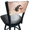 Holland Bar Stool Co. L038-36" Black Wrinkle Southern Illinois Swivel Bar Stool with Laser Engraved Back by The view 1