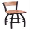 Holland Bar Stool Co. L038-36" Black Wrinkle Illinois Swivel Bar Stool with Laser Engraved Back by The view 1