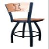 Holland Bar Stool Co. L038-36" Black Wrinkle Illinois Swivel Bar Stool with Laser Engraved Back by The view 2