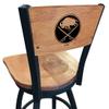 Holland Bar Stool Co. L038-36" Black Wrinkle Buffalo Sabres Swivel Bar Stool with Laser Engraved Back by The view 1