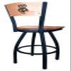 Holland Bar Stool Co. L038-36" Black Wrinkle Wisconsin Badger Swivel Bar Stool with Laser Engraved Back by The view 3