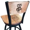 Holland Bar Stool Co. L038-36" Black Wrinkle Wisconsin Badger Swivel Bar Stool with Laser Engraved Back by The view 4