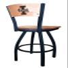 Holland Bar Stool Co. L038-36" Black Wrinkle Idaho Swivel Bar Stool with Laser Engraved Back by The view 2