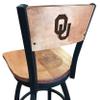 Holland Bar Stool Co. L038-36" Black Wrinkle Oklahoma Swivel Bar Stool with Laser Engraved Back by The view 1