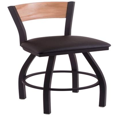Holland Bar Stool Co. L038-36" Black Wrinkle Maryland Swivel Bar Stool with Laser Engraved Back by The