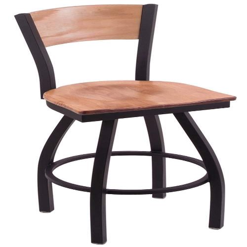 Holland Bar Stool Co. L038-36" Black Wrinkle Cincinnati Swivel Bar Stool with Laser Engraved Back by The