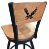 Holland Bar Stool Co. L038-36" Black Wrinkle Eastern Washington Swivel Bar Stool with Laser Engraved Back by The view 1