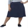 Kosher Casual Women's Modest Knee-Length A-Line Lightweight Cotton Spandex Skirt Large Navy view 1
