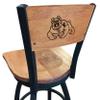 Holland Bar Stool Co. L038-36" Black Wrinkle Fresno State Swivel Bar Stool with Laser Engraved Back by The view 1