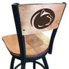 Holland Bar Stool Co. L038-36" Black Wrinkle Penn State Swivel Bar Stool with Laser Engraved Back by The view 1