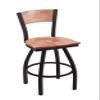 Holland Bar Stool Co. L038-36" Black Wrinkle Penn State Swivel Bar Stool with Laser Engraved Back by The view 3