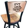 Holland Bar Stool Co. L038-36" Black Wrinkle Marquette Swivel Bar Stool with Laser Engraved Back by The view 1