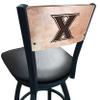 Holland Bar Stool Co. L038-36" Black Wrinkle Xavier Swivel Bar Stool with Laser Engraved Back by The view 1