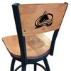 Holland Bar Stool Co. L038-36" Black Wrinkle Colorado Avalanche Swivel Bar Stool with Laser Engraved Back by The view 1