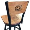 Holland Bar Stool Co. L038-36" Black Wrinkle Bemidji State Swivel Bar Stool with Laser Engraved Back by The view 1