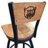 Holland Bar Stool Co. L038-36" Black Wrinkle Baylor Swivel Bar Stool with Laser Engraved Back by The view 1