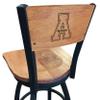 Holland Bar Stool Co. L038-36" Black Wrinkle Appalachian State Swivel Bar Stool with Laser Engraved Back by The view 1