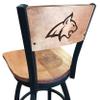 Holland Bar Stool Co. L038-36" Black Wrinkle Montana State Swivel Bar Stool with Laser Engraved Back by The view 1