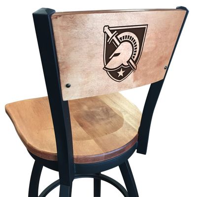 Holland Bar Stool Co. L038-36" Black Wrinkle US Military Academy (Army) Swivel Bar Stool with Laser Engraved Back by The