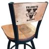 Holland Bar Stool Co. L038-36" Black Wrinkle Valdosta State Swivel Bar Stool with Laser Engraved Back by The view 3