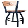 Holland Bar Stool Co. L038-36" Black Wrinkle Vanderbilt Swivel Bar Stool with Laser Engraved Back by The view 2