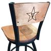 Holland Bar Stool Co. L038-36" Black Wrinkle Vanderbilt Swivel Bar Stool with Laser Engraved Back by The view 3