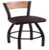 Holland Bar Stool Co. L038-36" Black Wrinkle U.S. Marines Swivel Bar Stool with Laser Engraved Back by The