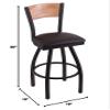 Holland Bar Stool Co. L038-36" Black Wrinkle U.S. Marines Swivel Bar Stool with Laser Engraved Back by The view 2