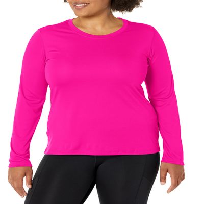 Hanes womens Sport Cool Dri Performance Long Sleeve T-shirt Shirt, Fresh Berry, Large US