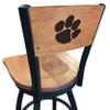 Holland Bar Stool Co. L038-36" Black Wrinkle Clemson Swivel Bar Stool with Laser Engraved Back by The view 1