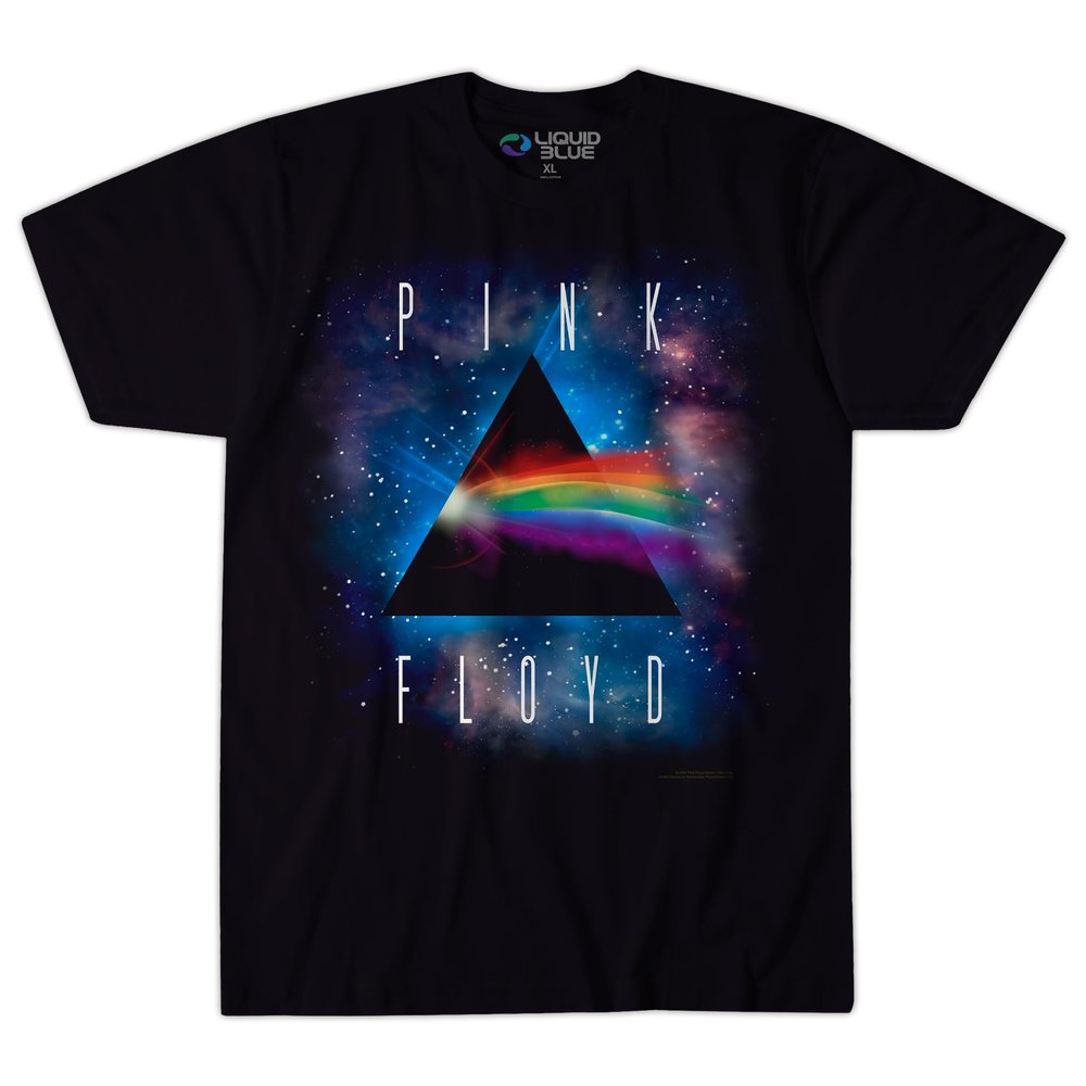 Liquid Blue Men's Plus-Size Pink Floyd Dark Side Space Short Sleeve T-Shirt, Black, Large