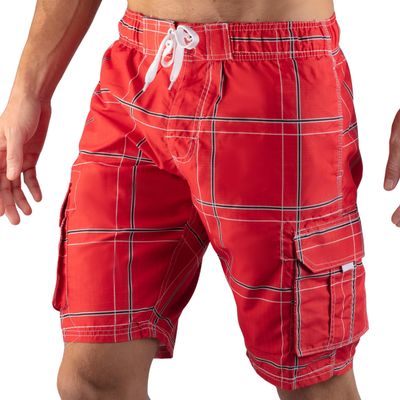 Kanu Surf Men's Swim Trunks (Regular & Extended Sizes), Flex Red, X-Large
