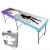 PARTYPONG Standard 8-Foot Folding Beer Pong Table w/HEXCUPs, Beer Pong Balls, Triangle Decals, and LED Lights - Good n Bad Edition view 1